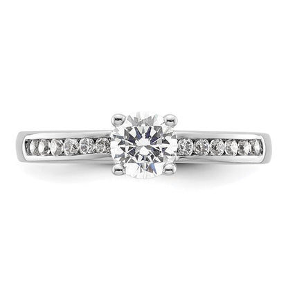 14K White Gold Lab Grown Diamond VS/SI GH, Round Complete Eng Ring