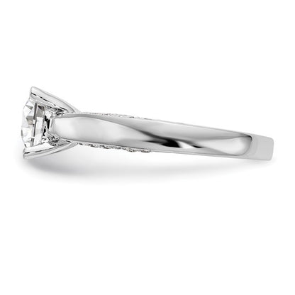 14K White Gold Diamond Semi-Mount Engagement Ring