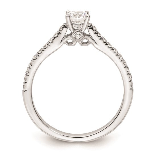 14K White Gold (Holds 1/3 carat (4.5mm) Round Center) 1/5 carat Diamond Semi-Mount Engagement Ring