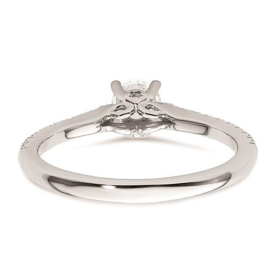 14K White Gold (Holds 1/3 carat (4.5mm) Round Center) 1/5 carat Diamond Semi-Mount Engagement Ring