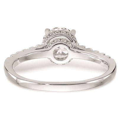 14k White Gold (Holds 1.5 carat (7.50mm) Round Center) 1/3 carat Diamond Semi-Mount Engagement Ring