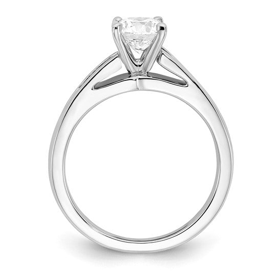 14kw Lab Grown Dia Eng Ring RD 1-1.0ct, 2-.015ct, 2-.03ct, 2-.035ct DIA:L