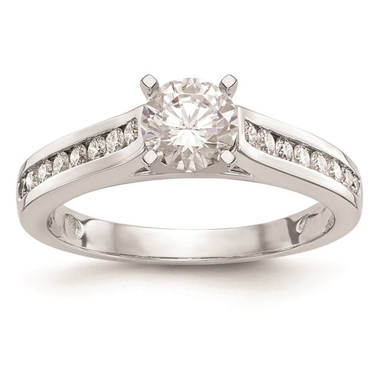 14K White Gold Peg Set 1/4 carat Channel-set Diamond Semi-mount Engagement Ring