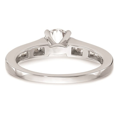 14K White Gold Peg Set 1/4 carat Channel-set Diamond Semi-mount Engagement Ring