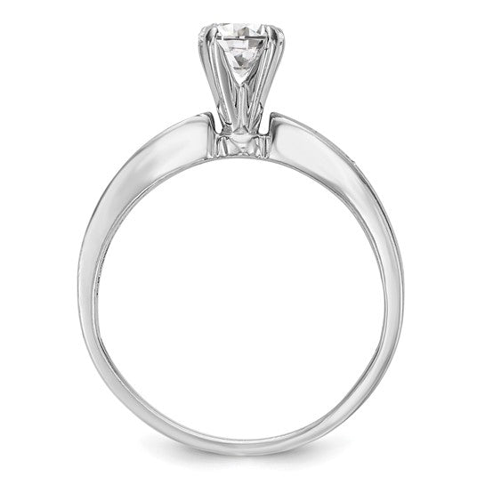 14K White Gold Diamond Peg Set Semi-mount Engagement Ring