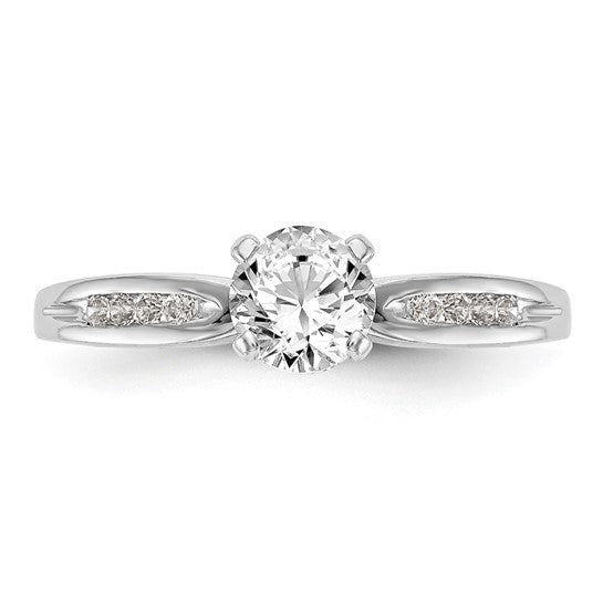 14K White Gold Diamond Peg Set Semi-mount Engagement Ring