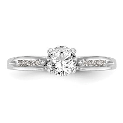 14K White Gold Diamond Peg Set Semi-mount Engagement Ring