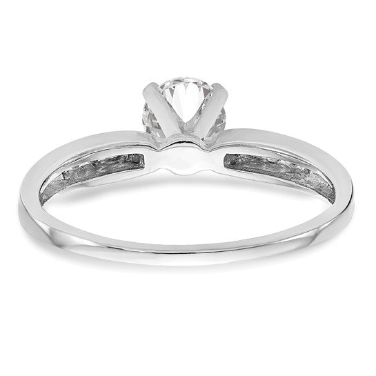 14K White Gold Diamond Peg Set Semi-mount Engagement Ring