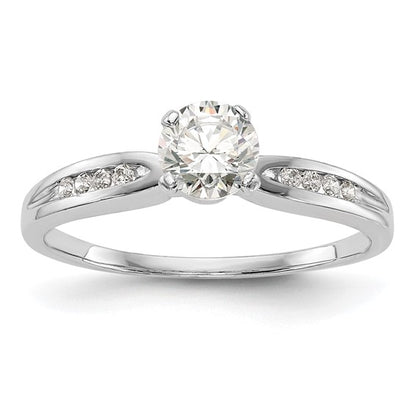 14K White Gold Diamond Peg Set Semi-mount Engagement Ring