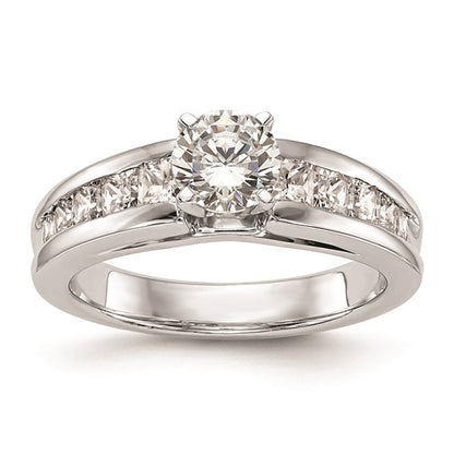 14K White Gold Peg Set 1 carat Channel-set Princess Diamond Semi-mount Engagement Ring