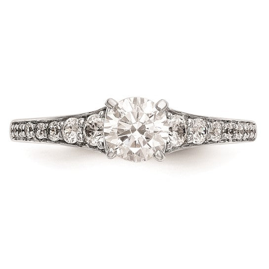 14K White Gold Peg Set 1/3 carat Diamond Semi-mount Engagement Ring