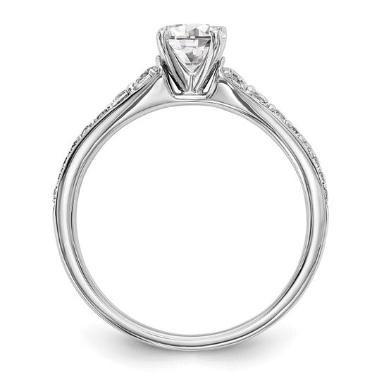 14K White Gold Lab Grown Diamond Peg Set Semi-mount Eng Ring