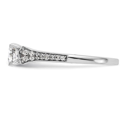 14K White Gold Lab Grown Diamond Peg Set Semi-mount Eng Ring