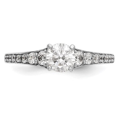 14K White Gold Lab Grown Diamond Peg Set Semi-mount Eng Ring