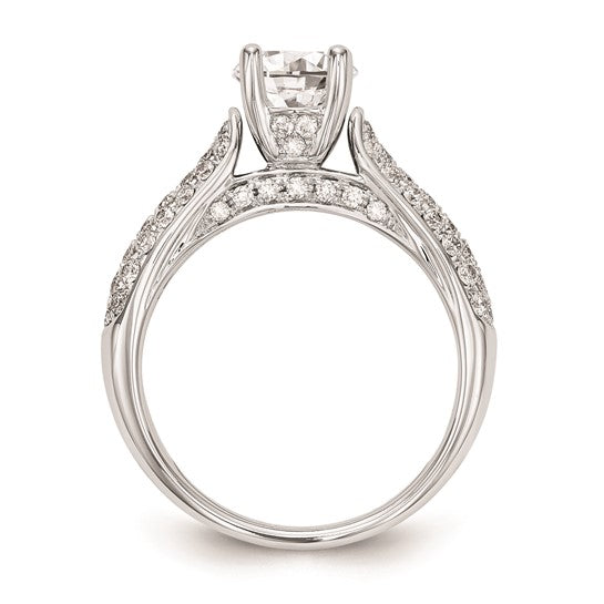 14K White Gold (Holds 3/4 carat (6.00mm) Round Center) 5/8 carat Diamond Semi-Mount Engagement Ring