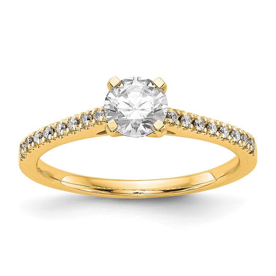 10K Diamond Peg Set Semi-mount Engagement Ring