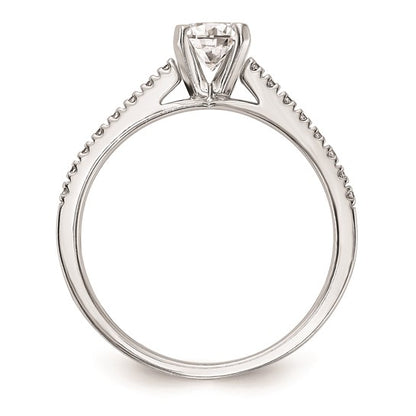 10K White Gold Peg Set 1/10 carat Diamond Semi-mount Engagement Ring
