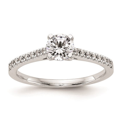14K White Gold Peg Set 1/10 carat Diamond Semi-mount Engagement Ring