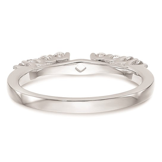 14K White Gold Peg Set 3/8 carat Diamond Semi-mount Engagement Ring