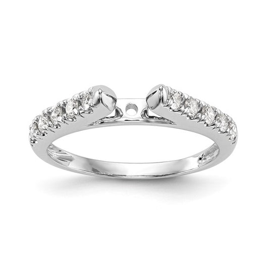 14K White Gold Peg Set 1/3 carat Diamond Semi-mount Engagement Ring