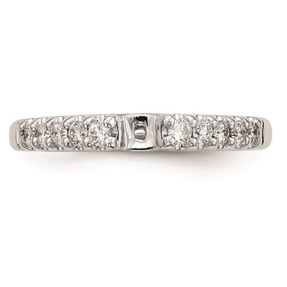 14K White Gold Peg Set 1/3 carat Diamond Semi-mount Engagement Ring