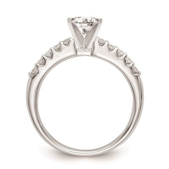 14K White Gold Peg Set 1/4 carat Diamond Semi-mount Engagement Ring