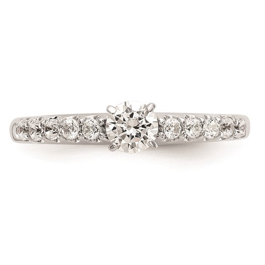 14K White Gold Peg Set 1/4 carat Diamond Semi-mount Engagement Ring