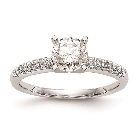 14K White Gold Peg Set 1/10 carat Diamond Semi-mount Engagement Ring