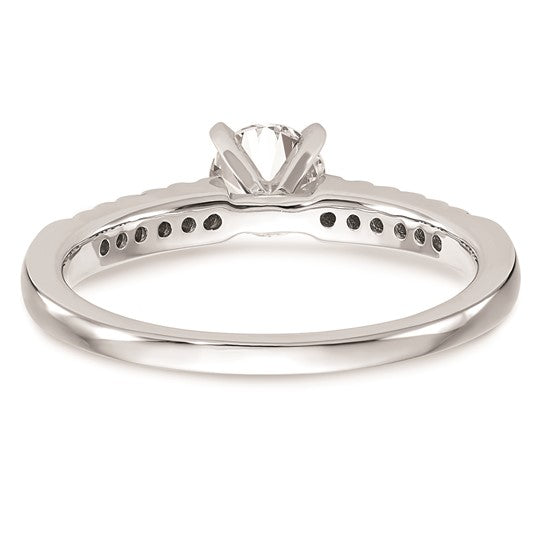 10K White Gold Peg Set 1/8 carat Diamond Semi-mount Engagement Ring
