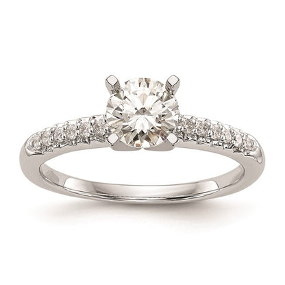 10K White Gold Peg Set 1/8 carat Diamond Semi-mount Engagement Ring