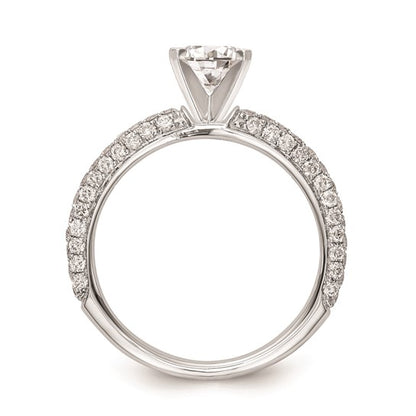 14K White Gold Peg Set 3/4 carat Diamond Semi-mount Engagement Ring