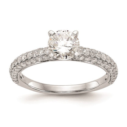 14K White Gold Peg Set 3/4 carat Diamond Semi-mount Engagement Ring