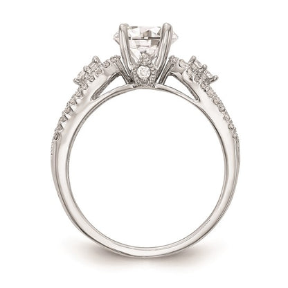 14K White Gold Peg Set 1/4 carat Diamond Semi-mount Engagement Ring