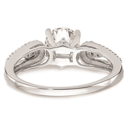 14K White Gold Peg Set 1/4 carat Diamond Semi-mount Engagement Ring