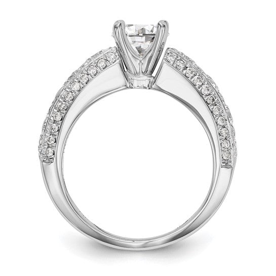 14K White Gold Peg Set 1.5 carat Diamond Semi-mount Engagement Ring