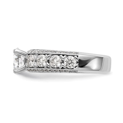 14K White Gold Peg Set 1.5 carat Diamond Semi-mount Engagement Ring