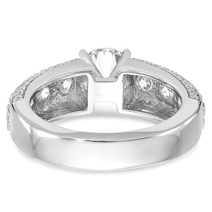 14K White Gold Peg Set 1.5 carat Diamond Semi-mount Engagement Ring