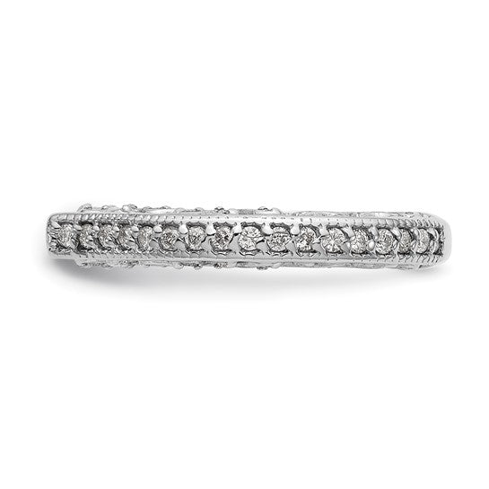 True Origin 14K White Gold 1/2 carat Lab Grown Diamond VS/SI D E F Semi Mount Peg Set Ring