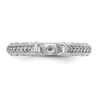 True Origin 14K White Gold 1/2 carat Lab Grown Diamond VS/SI D E F Semi Mount Peg Set Ring