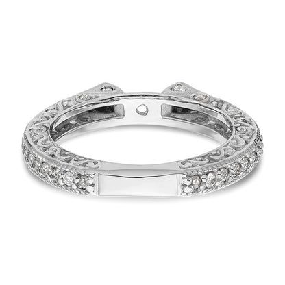 True Origin 14K White Gold 1/2 carat Lab Grown Diamond VS/SI D E F Semi Mount Peg Set Ring