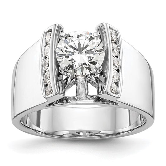 14K White Gold Lab Grown Diamond VS/SI GH, Peg Semi-mount Eng Ring