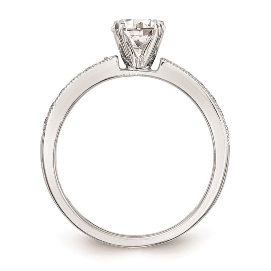 14K White Gold Peg Set 1/4 carat Diamond Semi-mount Engagement Ring