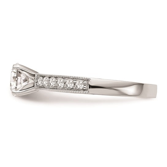 14K White Gold Peg Set 1/4 carat Diamond Semi-mount Engagement Ring