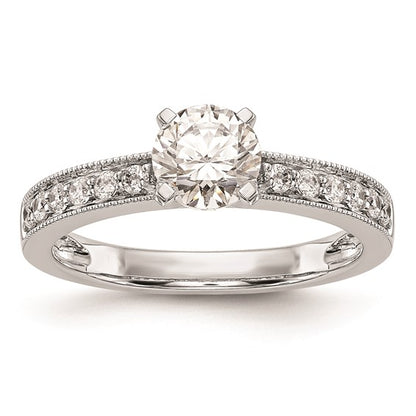 14K White Gold Peg Set 1/4 carat Diamond Semi-mount Engagement Ring