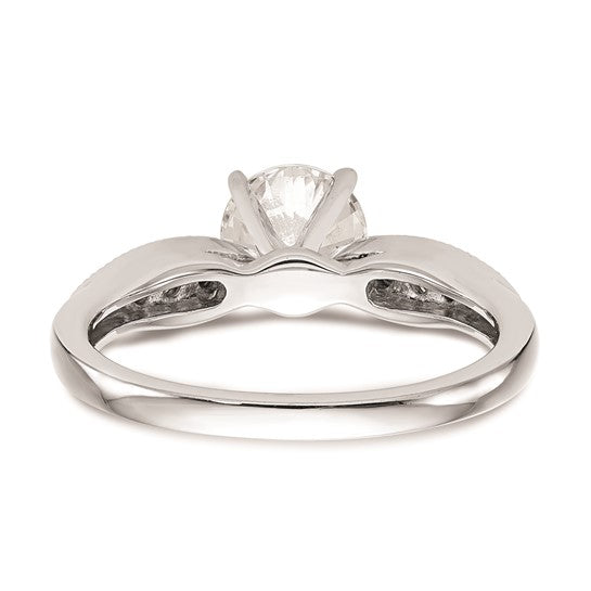 14K White Gold Peg Set 1/8 carat Diamond Semi-mount Engagement Ring