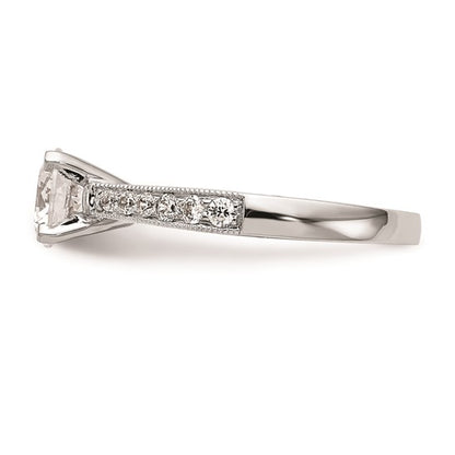 14K White Gold Peg Set 1/4 carat Diamond Semi-mount Engagement Ring