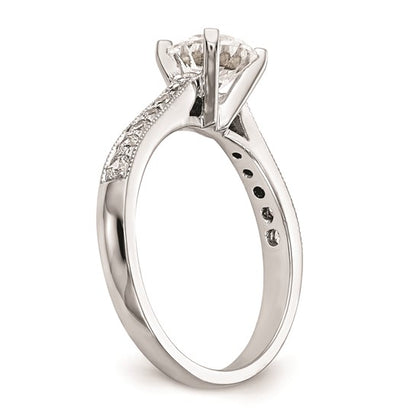 14K White Gold Peg Set 1/4 carat Diamond Semi-mount Engagement Ring