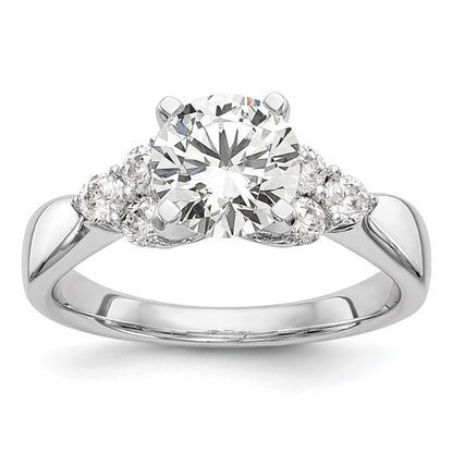 14K White Gold Lab Grown Diamond SI1/SI2, G H, Peg Semi-mount Eng Ring