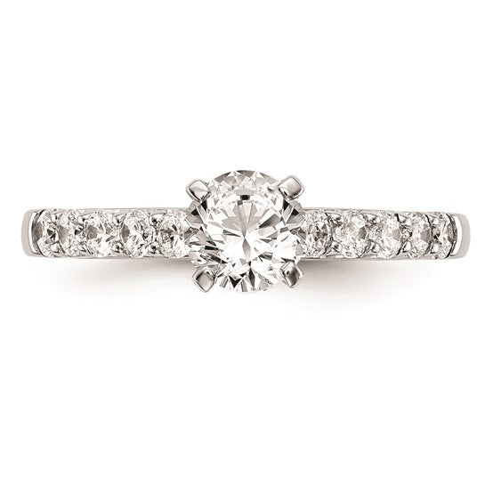 14K White Gold Peg Set 1/2 carat Diamond Semi-mount Engagement Ring