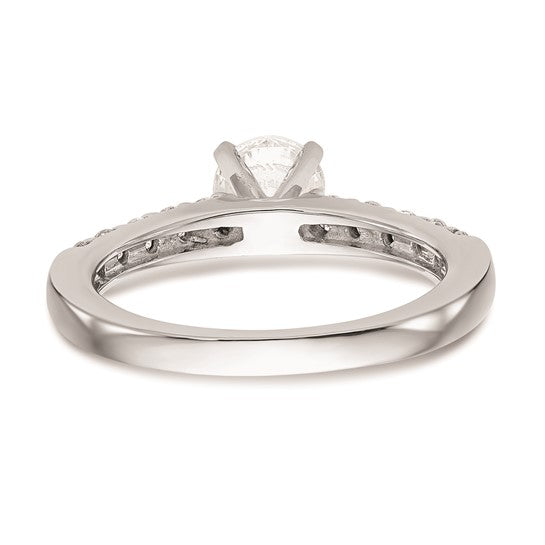 14K White Gold Peg Set 1/2 carat Diamond Semi-mount Engagement Ring